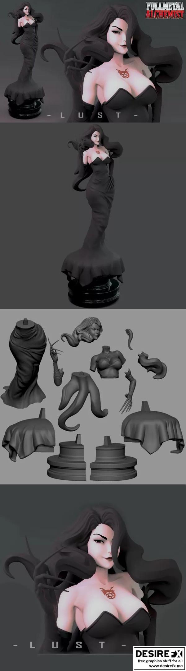 Fullmetal Alchemist – Lust Statue 3D Printed