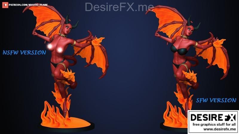 神秘焰火——女妖精3D打印模型|Mystic Flare – Sucubus – 3D Print Model STL