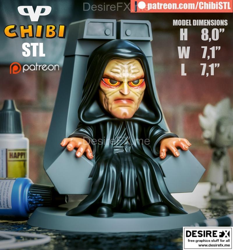 帝王坐 throne 比例模型 3D打印|The Emperor on Throne Chibi – 3D Print Model STL