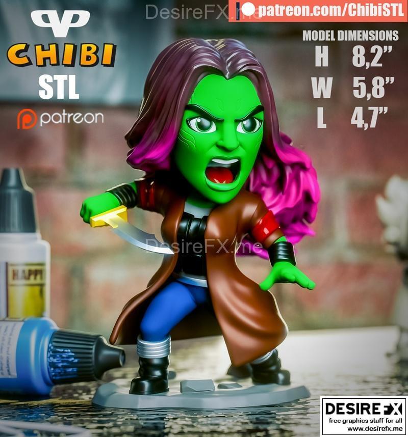 伽罗迷你3D打印模型|Gamora Chibi – 3D Print Model STL