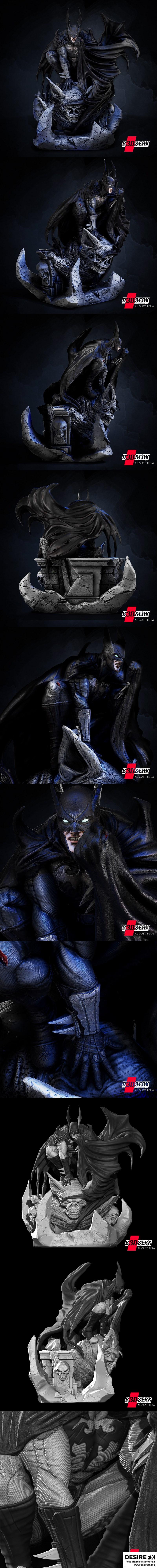 蝙蝠侠3D打印场景模型|B3DSERK – Batman – DC Comics – 3D Print Diorama