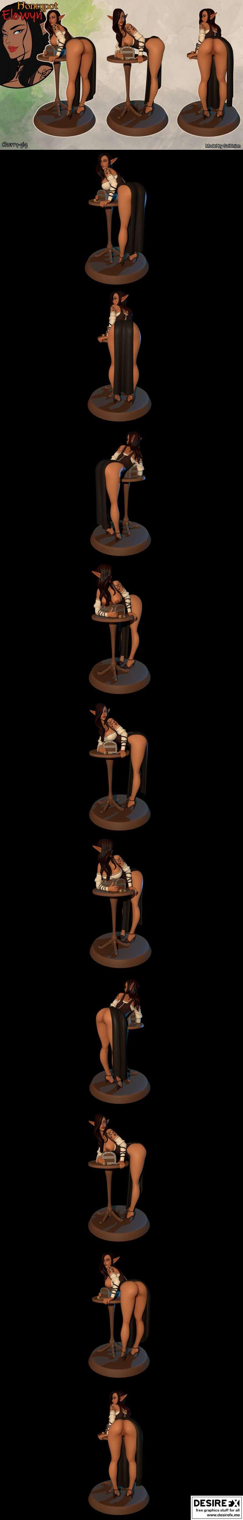 Honeypot角色3D打印模型|Honeypot – Elowyn Figure – 3D Model Print