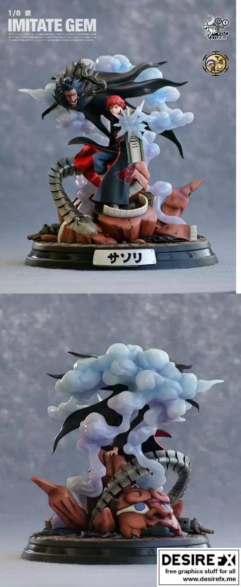 晓组织·萨斯卡·3D打印场景模型|Sasori Akatsuki – Naruto Shippuuden – 3D Print Diorama