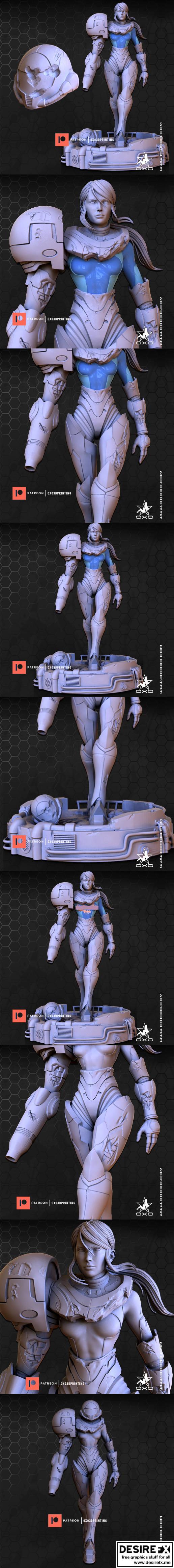 萨姆斯·阿拉恩 - 超级马里奥 - 3D打印模型|Samus Aran – Metroid – Nintendo – 3D Model Print