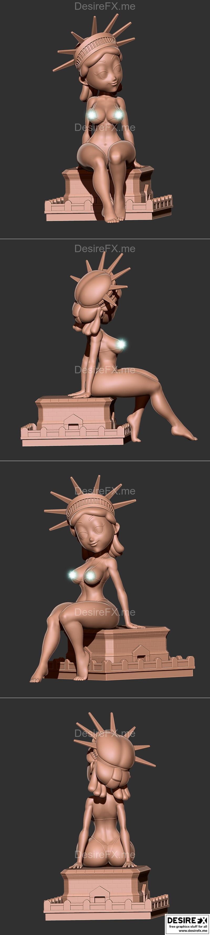 自由女神像3D打印模型|Sexy Statue Of Liberty – pose 2 – 3D Print Model STL
