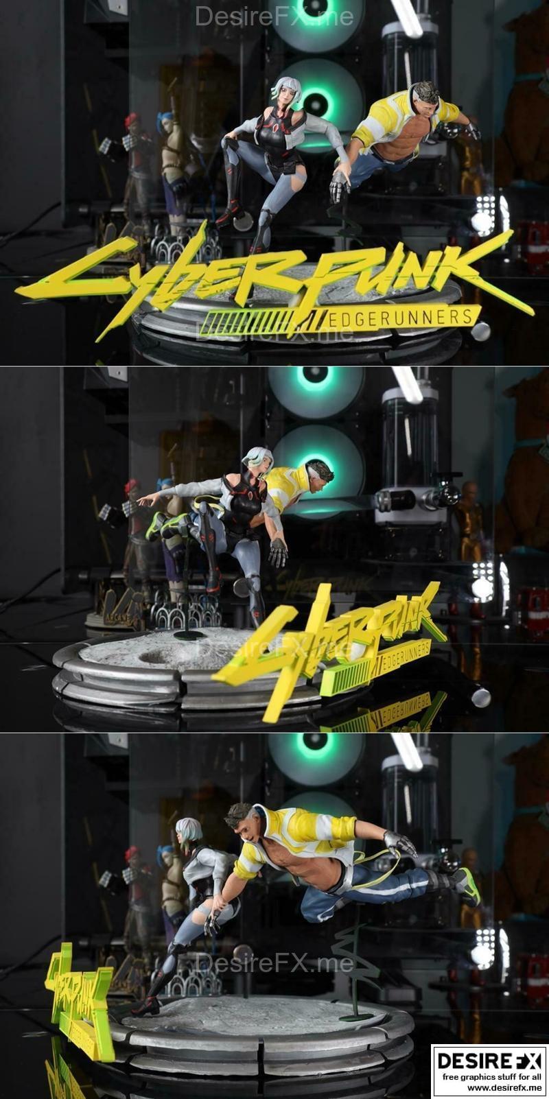 赛博朋克2077 Lucy与David 3D打印模型|Cyberpunk 2077 – Lucy and David – 3D Print Model STL