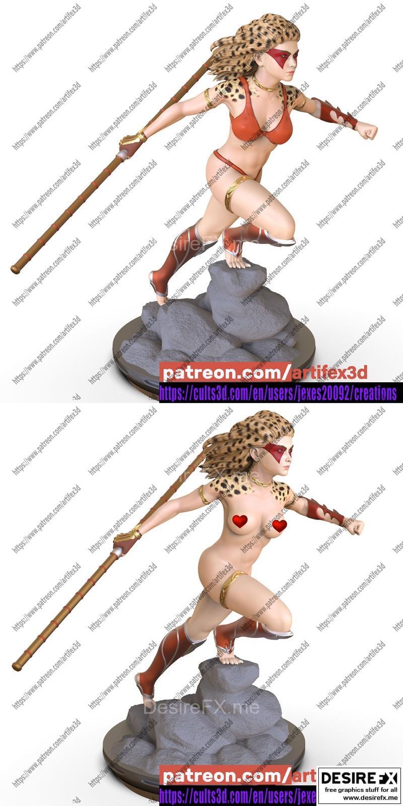 Artifex3d - 雷霆猫 - 芭塔拉 3D打印模型|Artifex3d – ThunderCats Cheetara – 3D Print Model STL