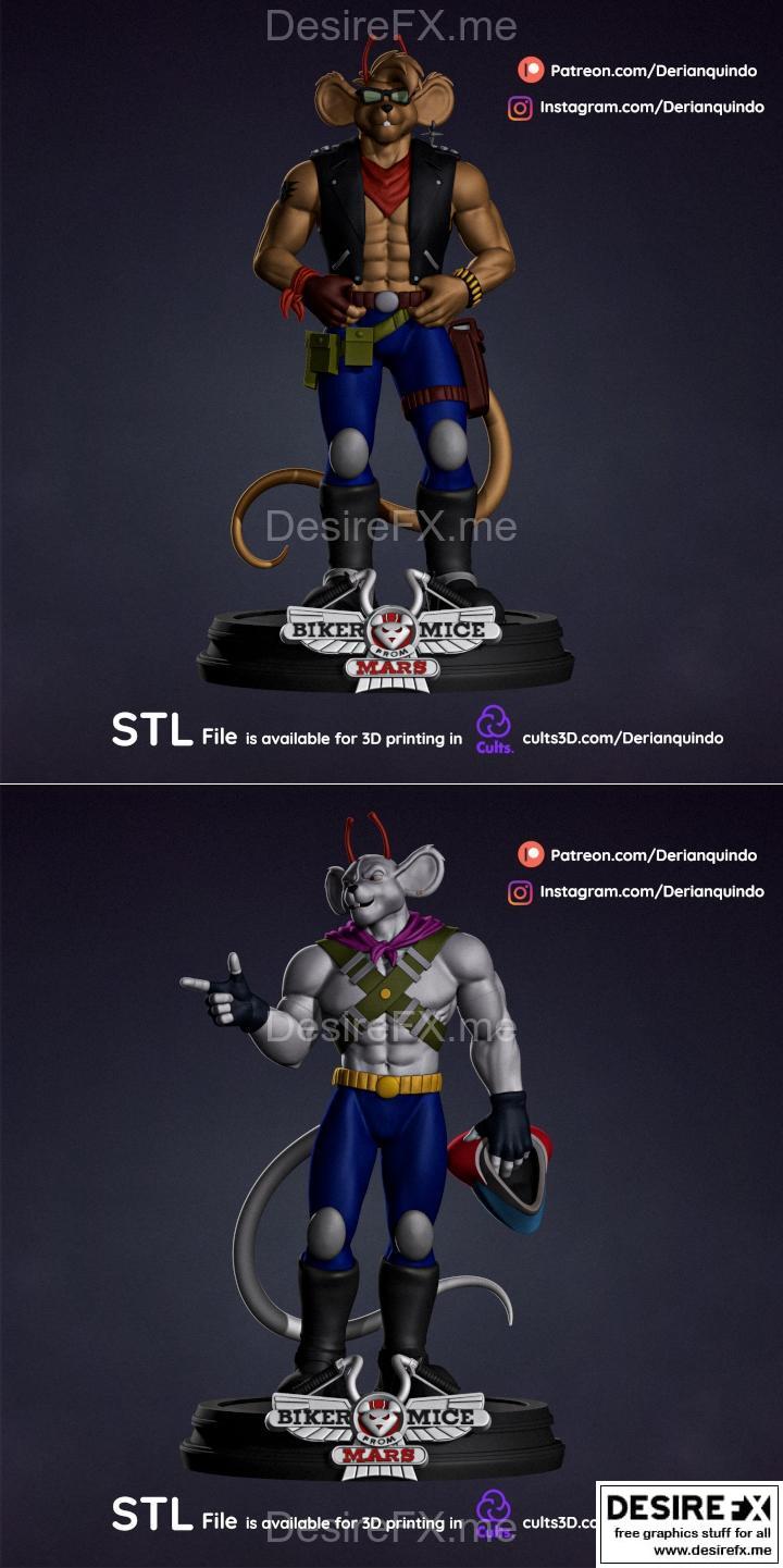 火星飙车：油门与维尼 3D打印模型|Biker Mars form Mars – Throttle and Vinnie – 3D Print Model STL