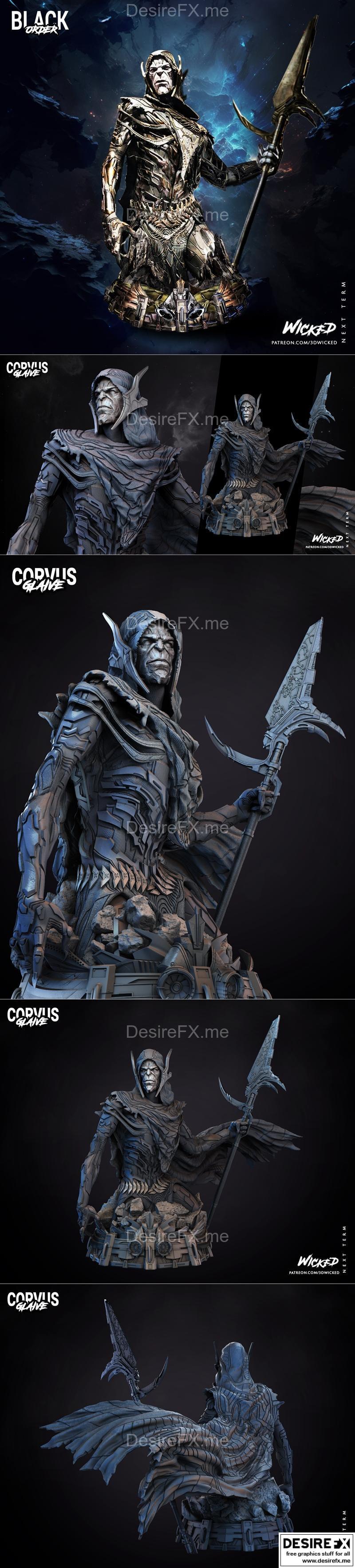 WICKED反派CORVUS雕像3D打印模型|WICKED – Corvus Bust – 3D Print Model STL