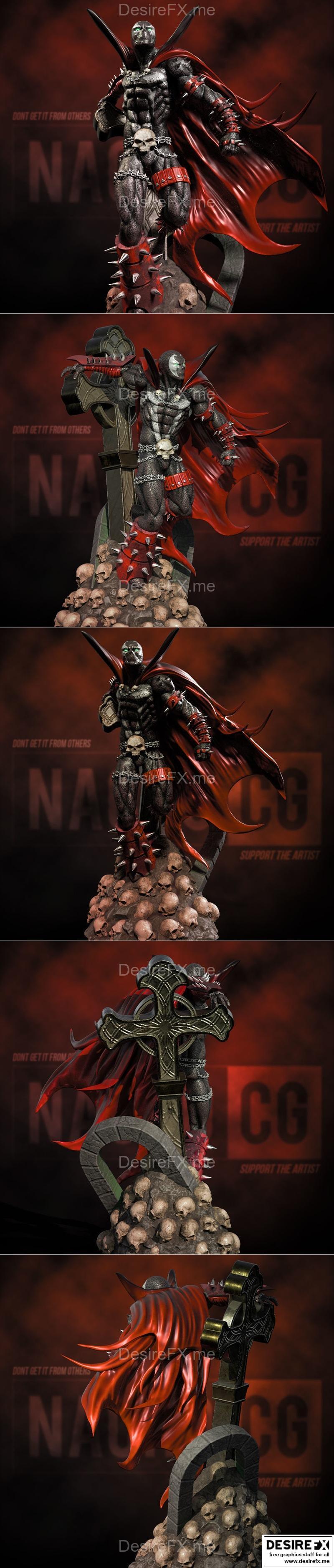 粉丝艺术雕像模型 - 3D打印 STL 文件|Fan Art Spawn Statue – 3D Print Model STL