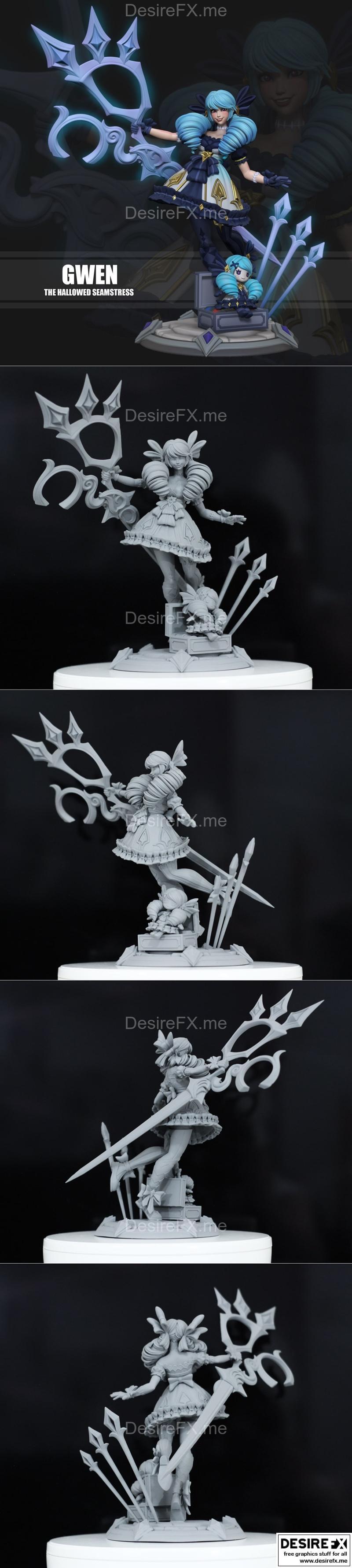 英雄联盟吉安娜 3D打印模型|League of Legends Gwen – 3D Print Model STL