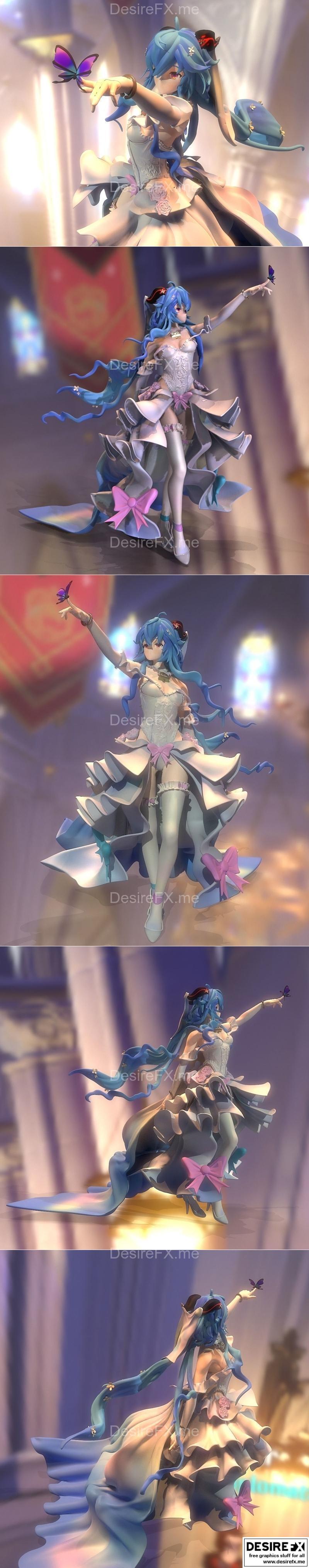 甘雨婚纱 3D打印模型|Ganyu Wedding Dress – 3D Print Model STL