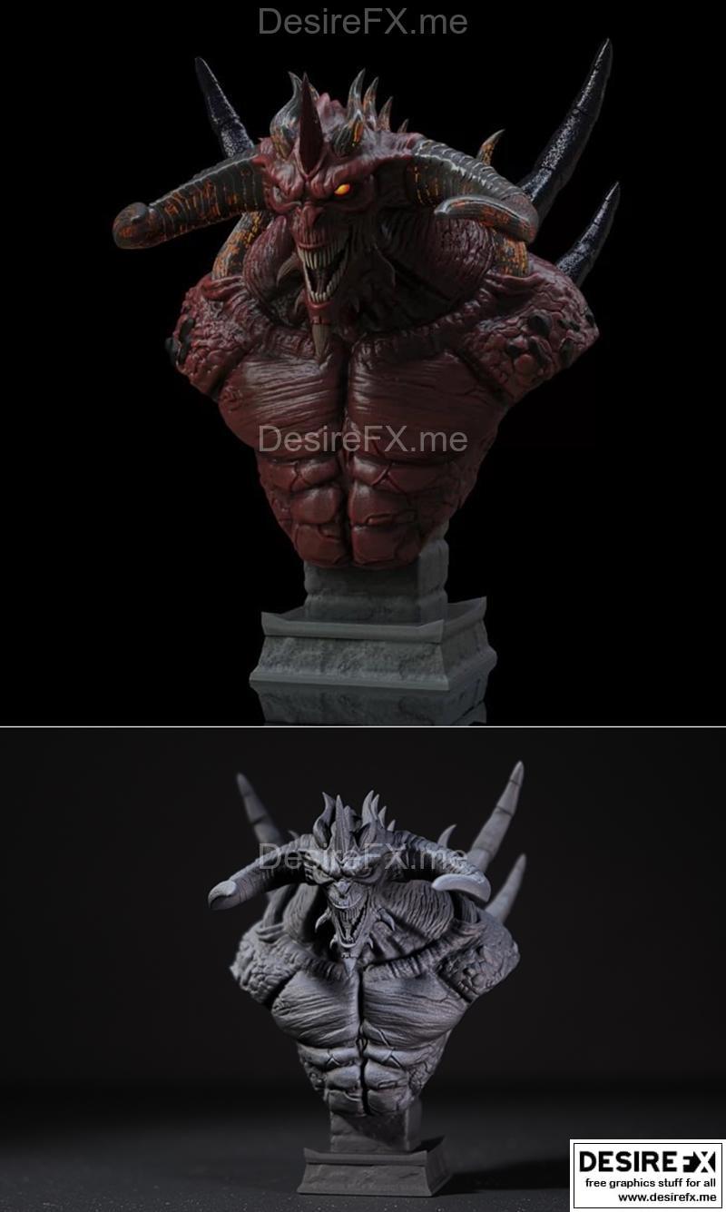 Fotis Mint - 迪亚布罗雕像 - 3D打印模型|Fotis Mint – Diablo Bust – 3D Print Model STL