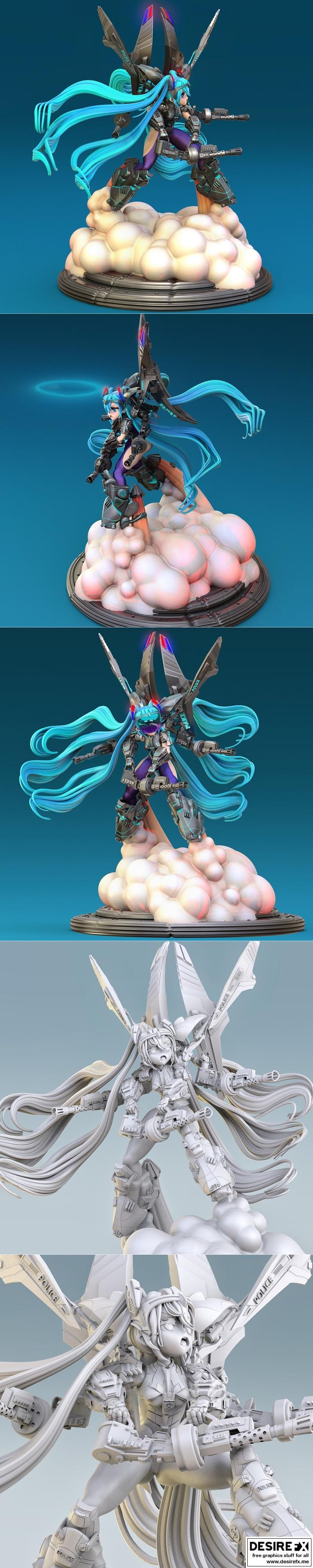 初音未来警察 3D打印模型|Miku Hatsune Police – 3D Print Model STL