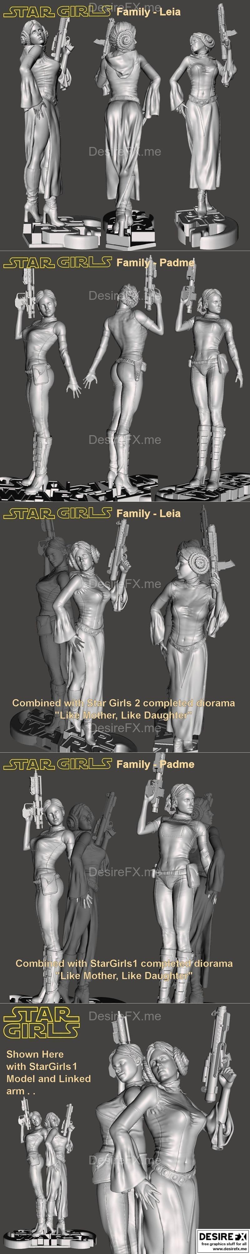 SPARX星之少女1-2家庭模型3D打印版|Star Girls 1-2 – Family by SPARX – 3D Print Model STL