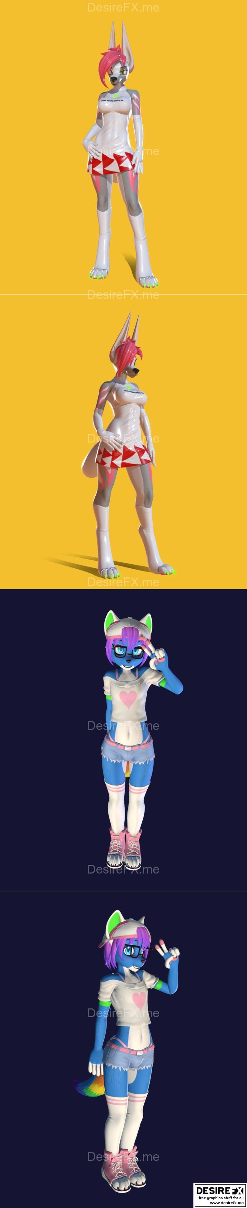 翡翠苍狼与伊卡洛斯 VRChat 3D打印模型|Jade Cyberwolf and Icarus VRChat – 3D Print Model STL