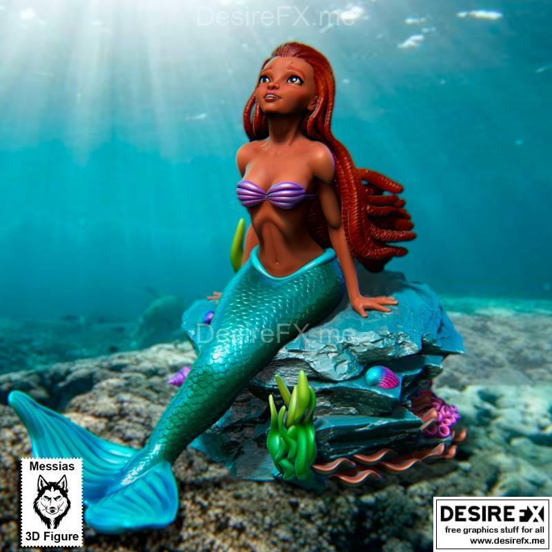 小美人鱼 3D打印模型|Messias – Little Mermaid – 3D Print Model STL