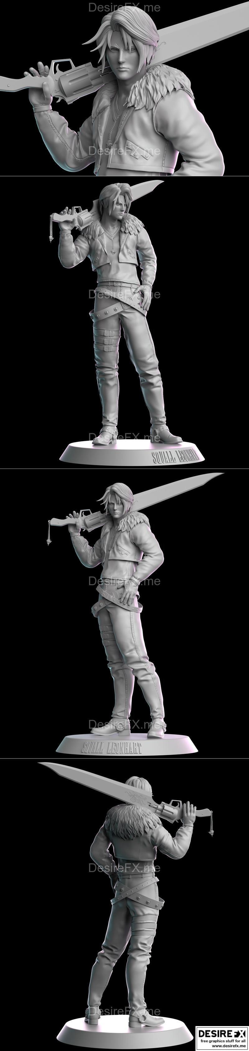 SQALL莱昂哈特 3D打印模型|Squall Leonhart – 3D Print Model STL
