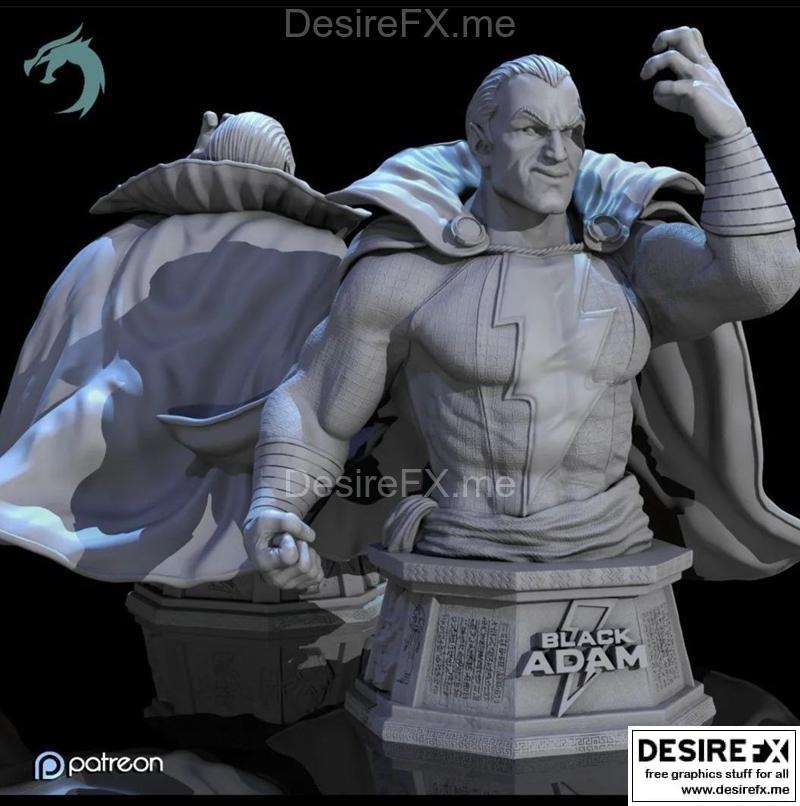 黑亚当 3D打印模型|Black Adam Bust – 3D Print Model STL