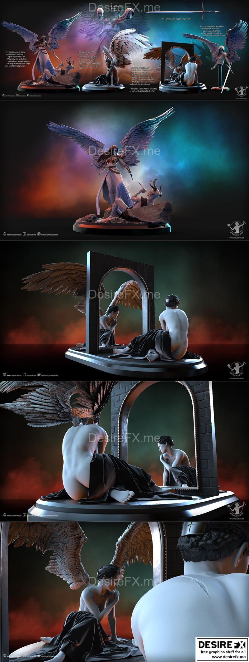 3D打印模型：审判之刻·天使玛丽（2023年8月）|Ritual Casting – Judgement – Angelic Mary August 2023 – 3D Print Model STL