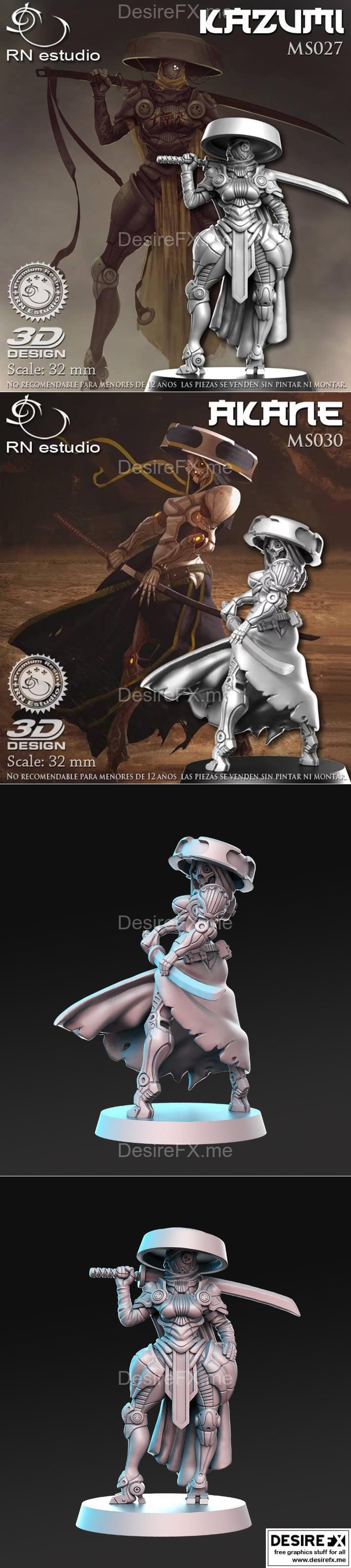 RN工作室 - 《火影忍者》卡兹米与阿卡奈 3D打印模型|RN Estudio – From Wasteland Kazumi and Akane – 3D Print Model STL