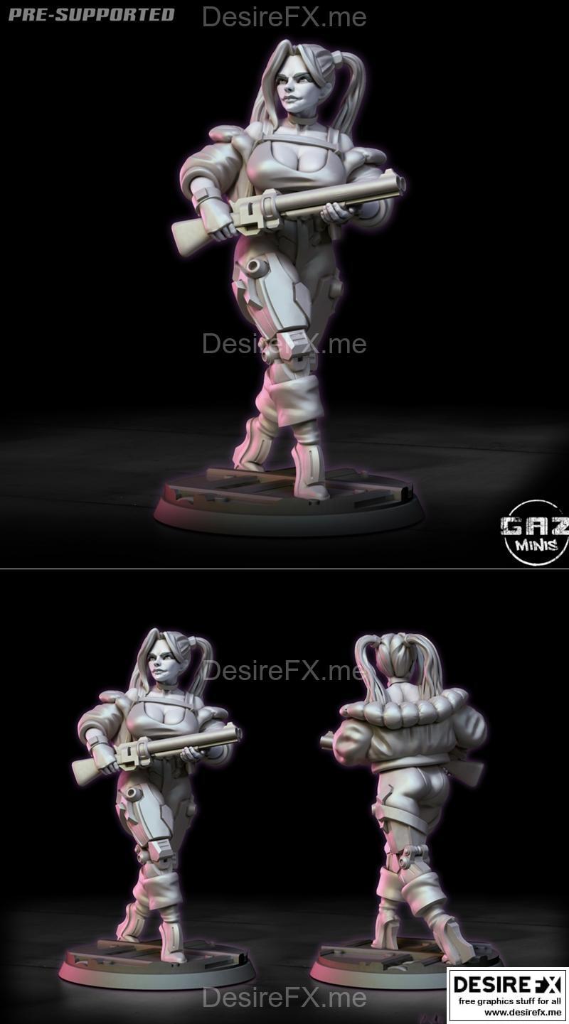 布鲁伊瑟——女战团成员——3D打印模型|Bruiser – Female Wargang Member – 3D Print Model STL
