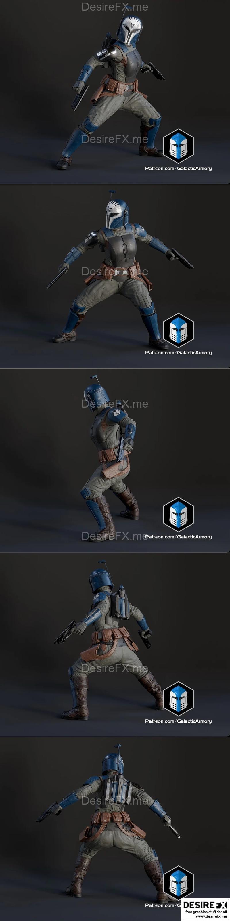博坎坦3D打印模型（姿态4）|Bo Katan Figurine – Pose 4 – 3D Print Model STL