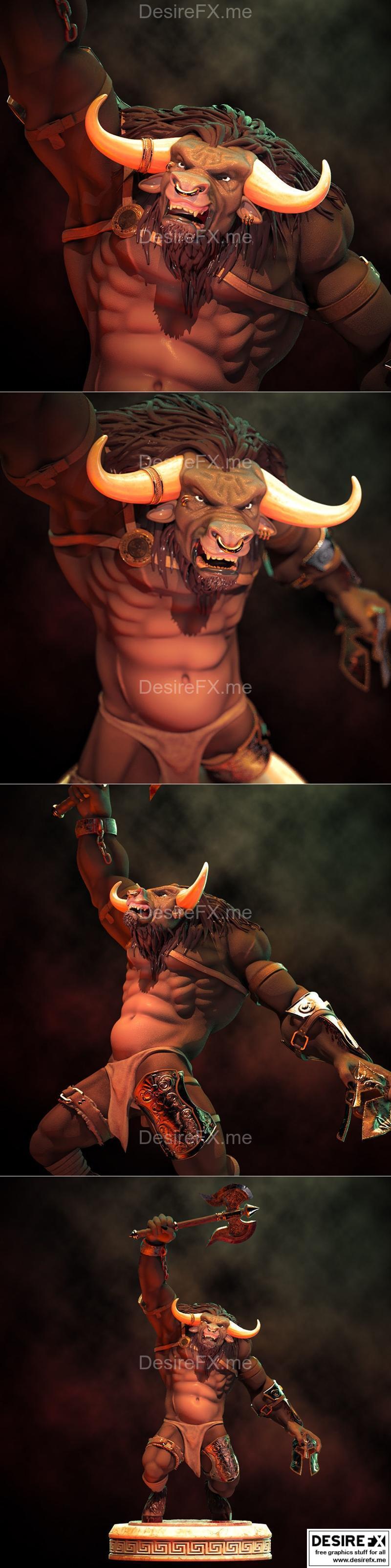 迷你巨人雕像 - 3D打印模型 STL|Minotaur Statue – 3D Print Model STL