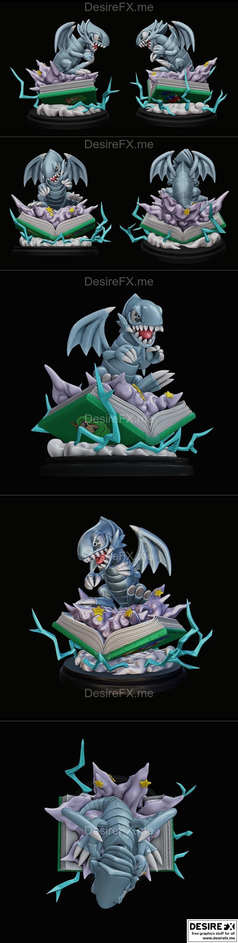 蓝眼白龙 3D打印模型|Blue-Eyes Toon Dragon figure – yugioh – 3D Print Model STL
