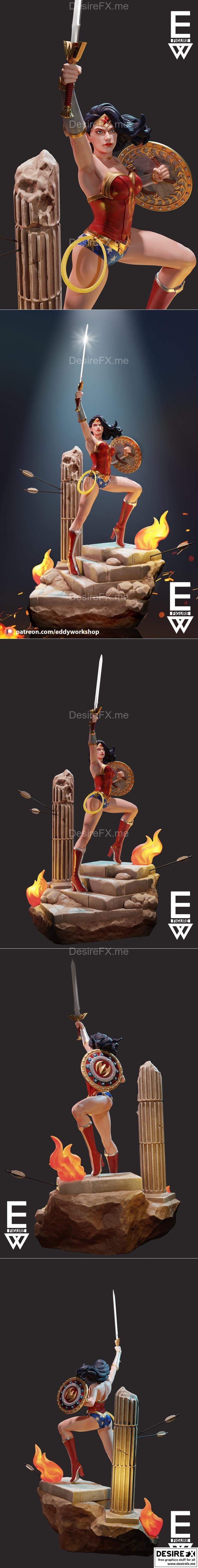 Eddy Workshop - 哥谭英雄 - 戴安娜：神奇女侠3D打印模型|Eddy Workshop – Wonder Woman – 3D Print Model STL