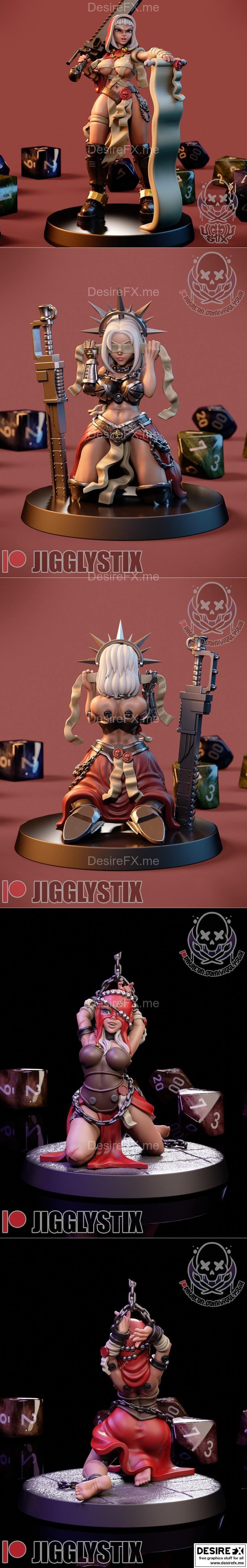 Jigglystix - 小型迷你模型 - 3D打印雕塑|Jigglystix – Minis August 2023 – 3D Print Model STL