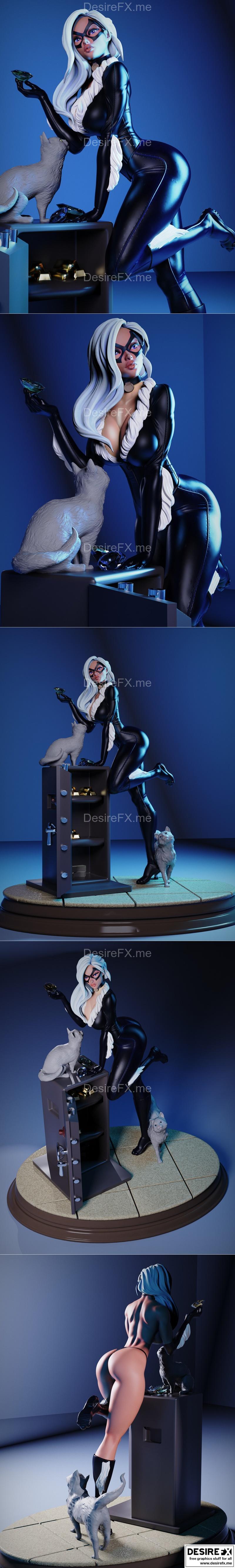 黑猫 - 3D打印模型|Black Cat – 3D Print Model STL