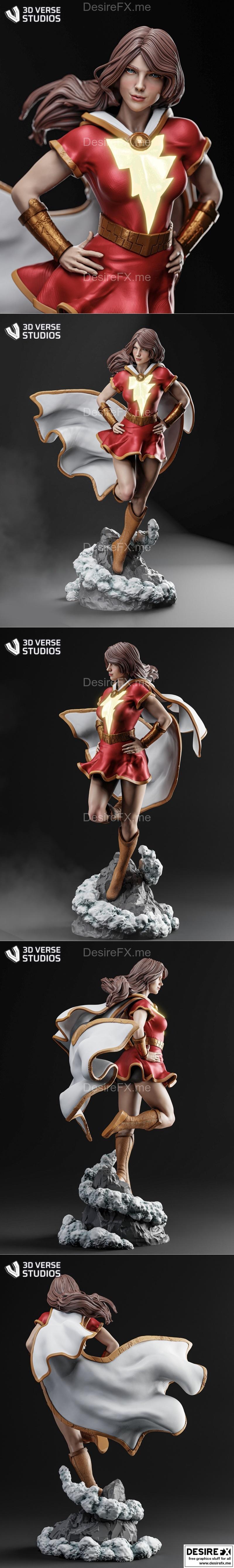 3D打印模型：玛丽女武神造型|3d Verse Studios – Mary Marvel – 3D Print Model STL