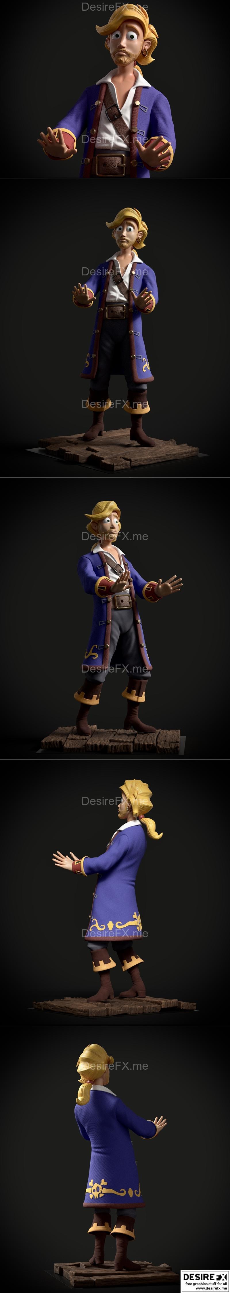 3D打印模型：吉伯鲁粉丝艺术作品——汤姆克鲁斯角色造型|Guybrush Fan Art – 3D Print Model STL