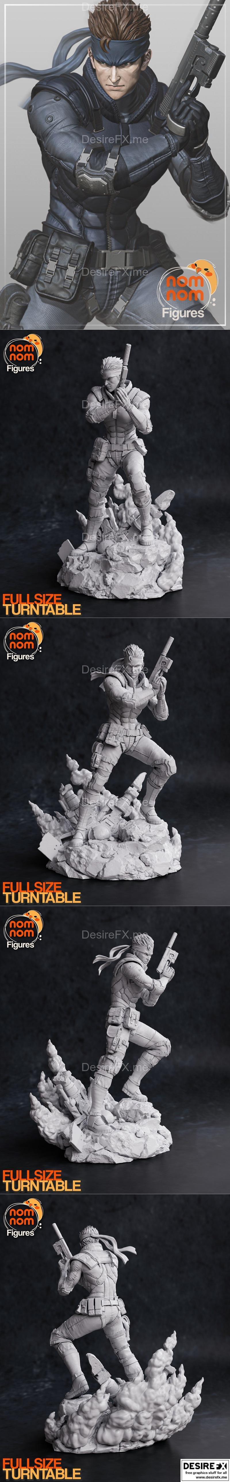金属齿轮固体蛇 3D打印模型|Nomnom Figures – Solid Snake – Metal Gear Solid – 3D Print Model STL