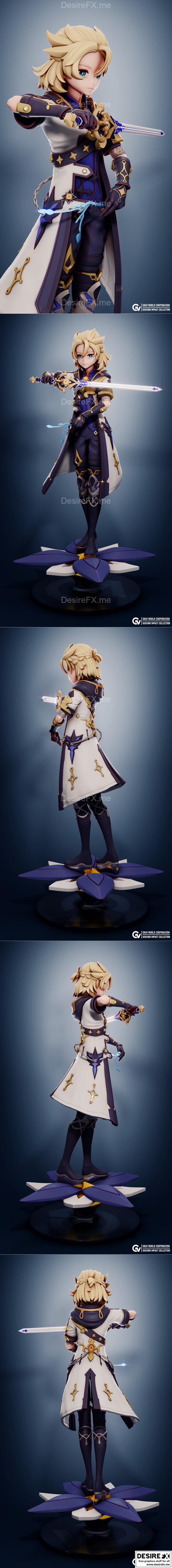 Albedo Kreideprinz 2 3D打印模型|Albedo Kreideprinz 2 – 3D Print Model STL