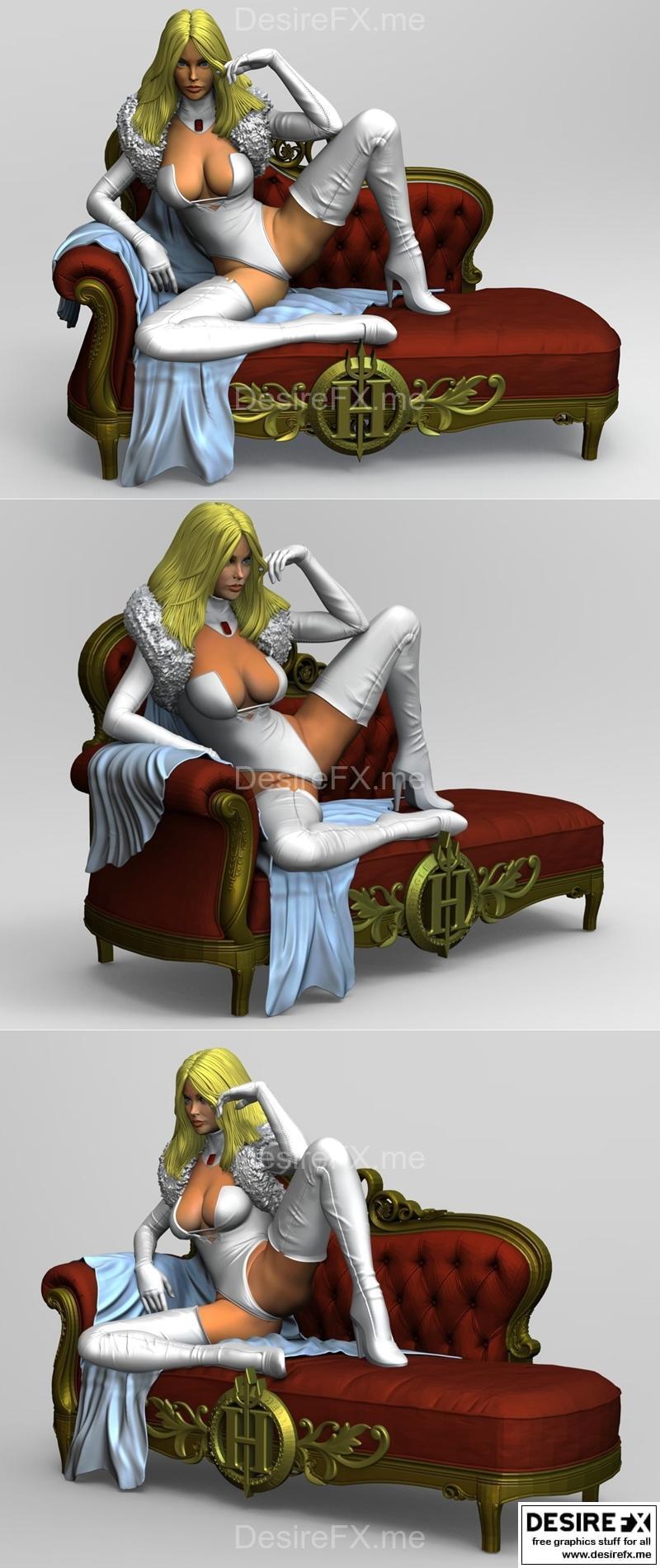 艾玛·弗罗斯特 3D打印模型|Emma Frost – Sexy Chick – 3D Print Model STL