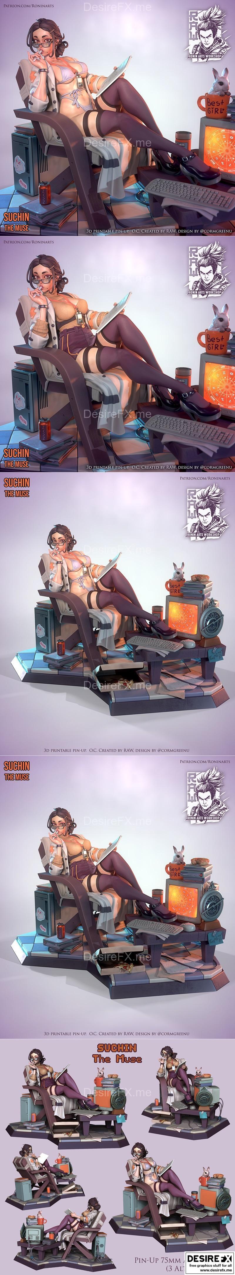 Ronin Arts Workshop - Suchin the Muse 3D打印模型|Ronin Arts Workshop – Suchin the Muse August 2023 – 3D Print Model STL