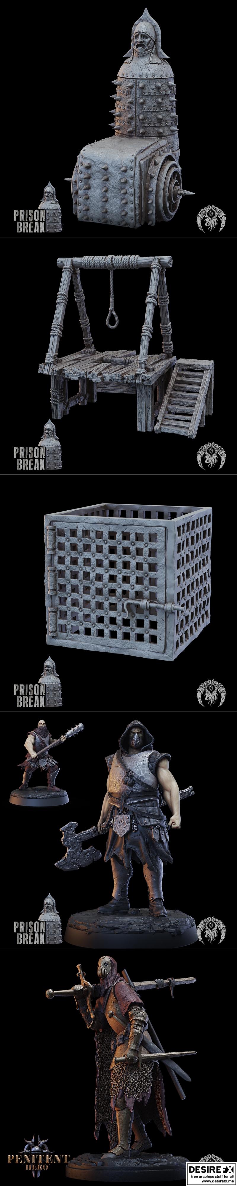 Bestiarum Miniatures 3D打印模型：监狱脱逃角色造型|Bestiarum Miniatures – Prison Break – 3D Print Model STL