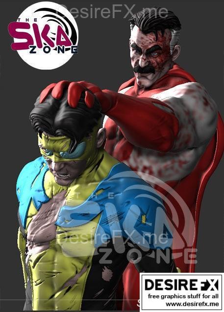 奥米吉曼 vs 无敌铁金刚 3D打印模型|Omni Man Vs Invincible – 3D Print Model STL
