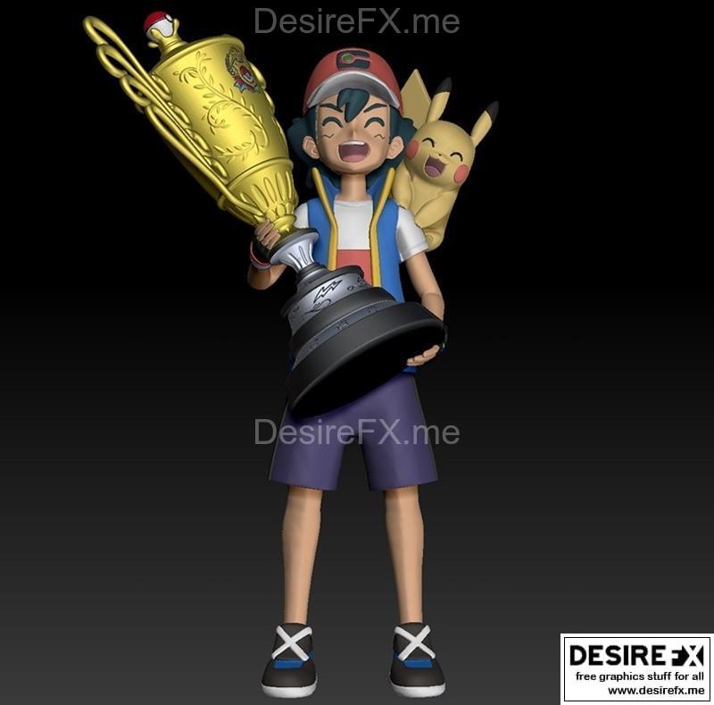 宝可梦皮卡丘冠军奖杯 3D打印模型|Pokemon Ash Ketchum Champion Trophy – 3D Print Model STL