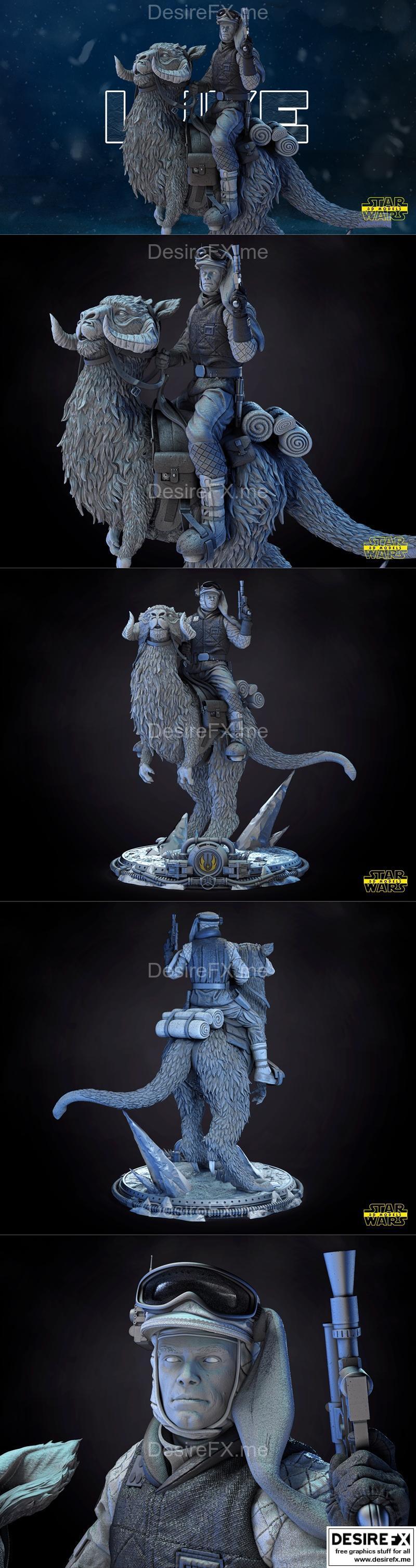 星球大战 刘易斯·天行者 冬装雕像 3D打印模型|Star Wars – Luke Skywalker Snowsuit Statue – 3D Print Model STL