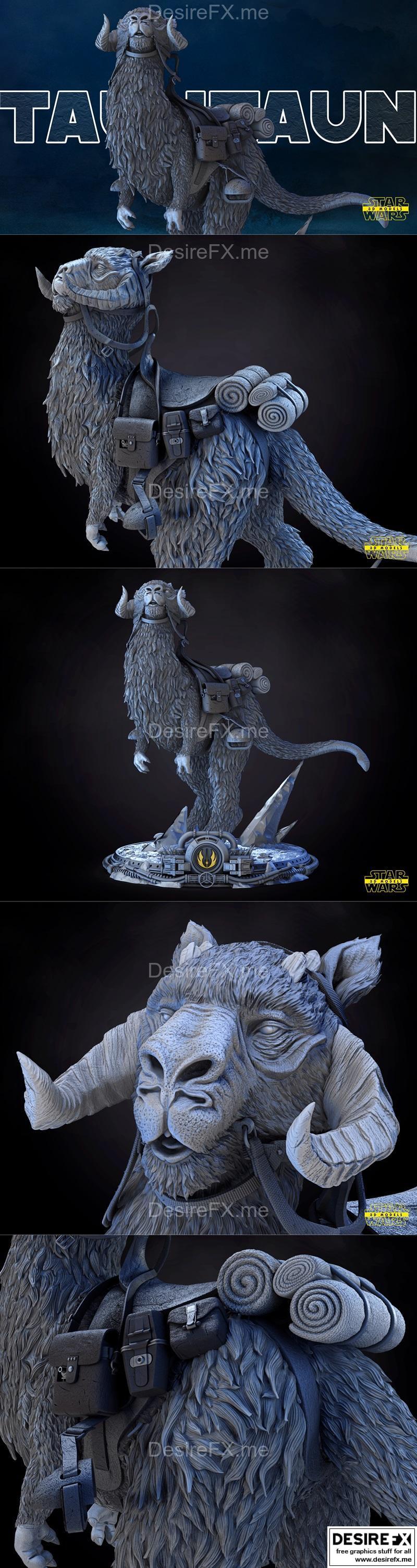 星球大战-塔塔ун模型-3D打印雕塑|Star Wars – Tauntaun Sculpture – 3D Print Model STL