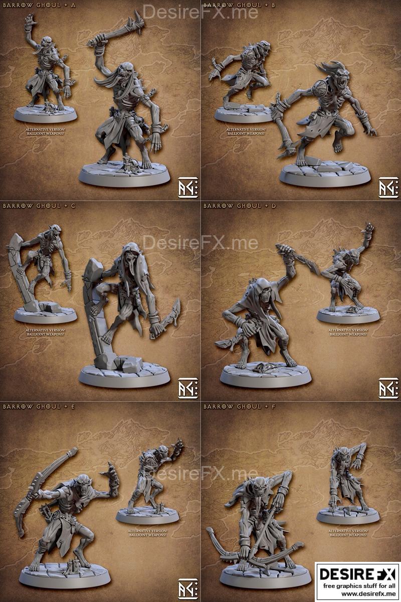 Barrow Ghouls – 3D打印模型：游戏角色幽灵群像|Barrow Ghouls – 3D Print Model STL