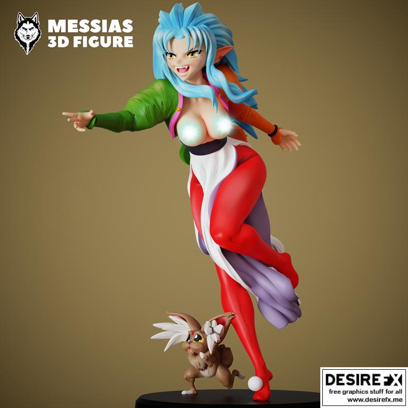 梅赛德斯——瑞萝· Hakubi 与害羞精灵 3D打印模型|Messias – Ryoko Hakubi and Tsundere Elf – 3D Print Model STL