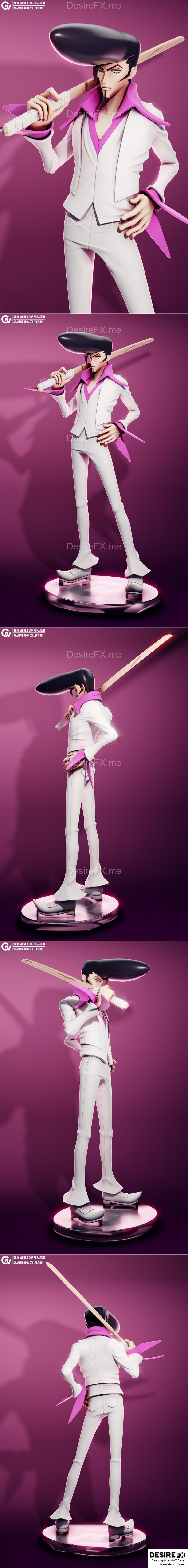 宇野实彩子 - 神话时代 - 萨满王3D打印模型|Umemiya Ryunosuke – Shaman King – 3D Print Model STL