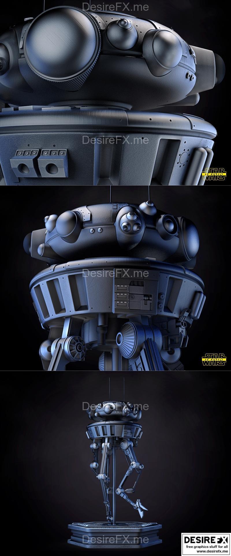 星球大战 探测机器人 3D打印模型|Star Wars – Probe Droid Sculpture – 3D Print Model STL