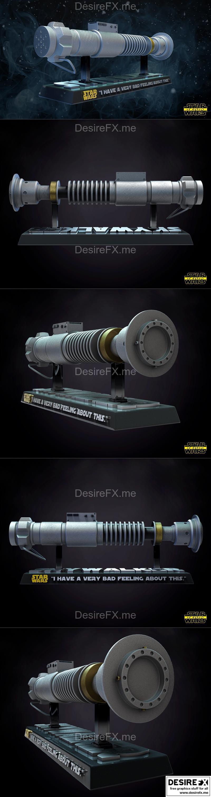 星球大战 李克光剑 3D打印模型|Star Wars – Luke Lightsaber Sculpture – 3D Print Model STL