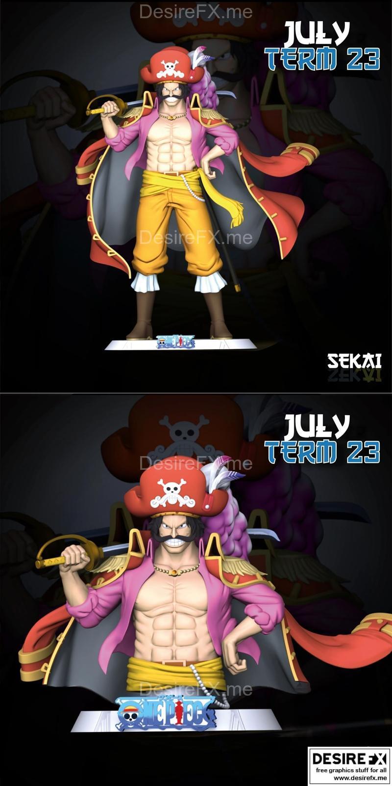 黄金之境 金·罗杰 立体雕塑 3D打印模型|Sekai – Gold D Roger Sculpture and Bust – 3D Print Model STL