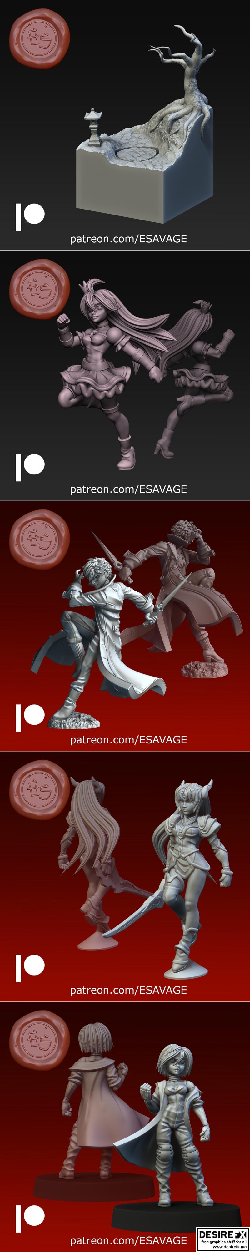 Ethan Savage Studios - 2023年8月 - 3D打印模型：动漫/游戏/电影角色名称|Ethan Savage Studios – August 2023 – 3D Print Model STL